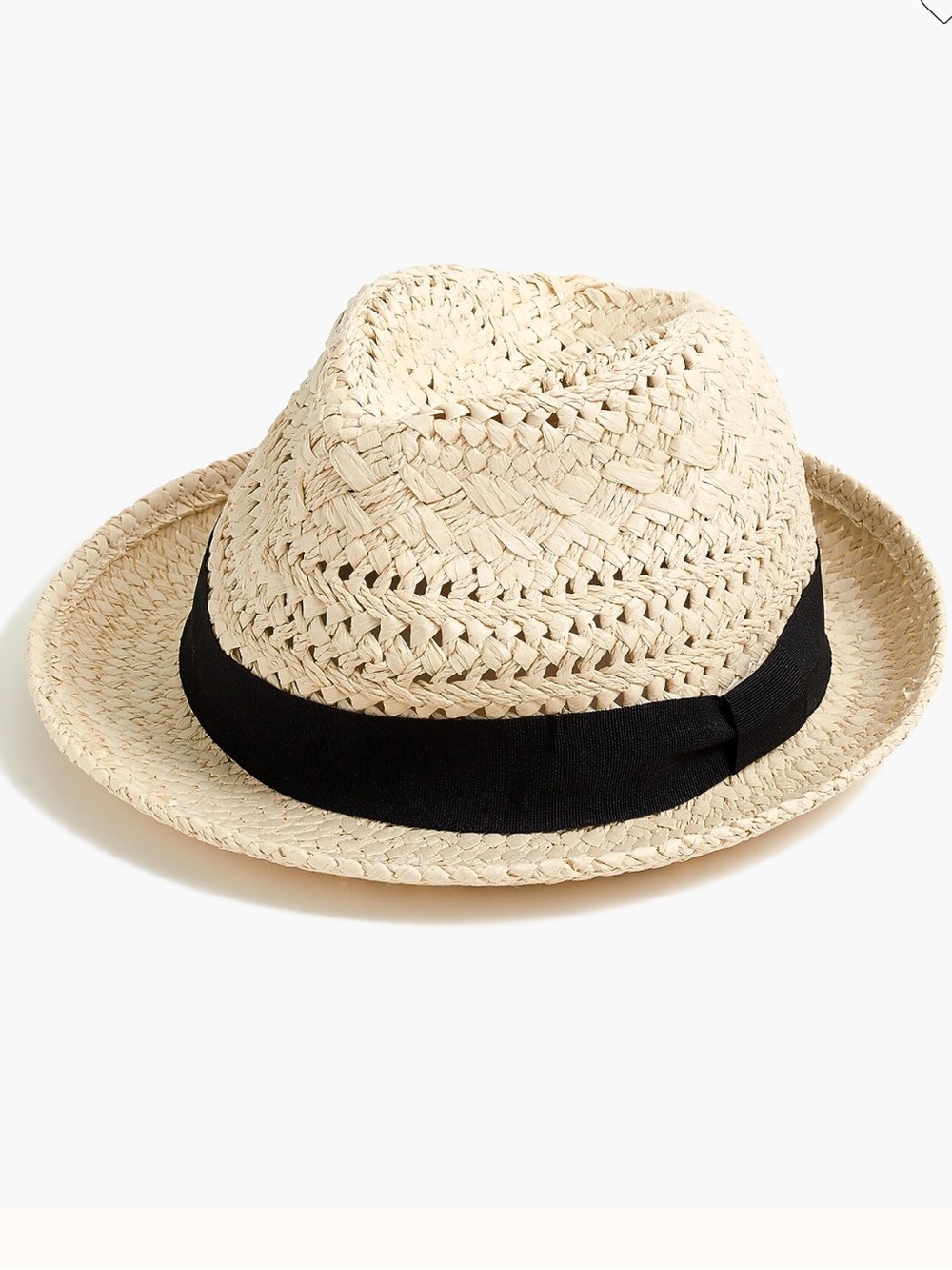 J,Crew Straw fedora with ribbon
